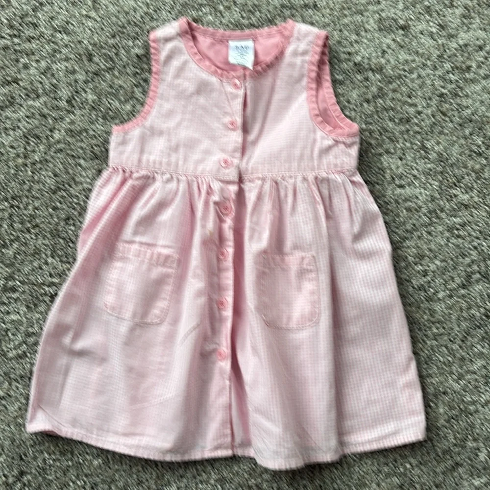 Vintage Baby GAP White and Pink Gingham Sleeveless sundresses